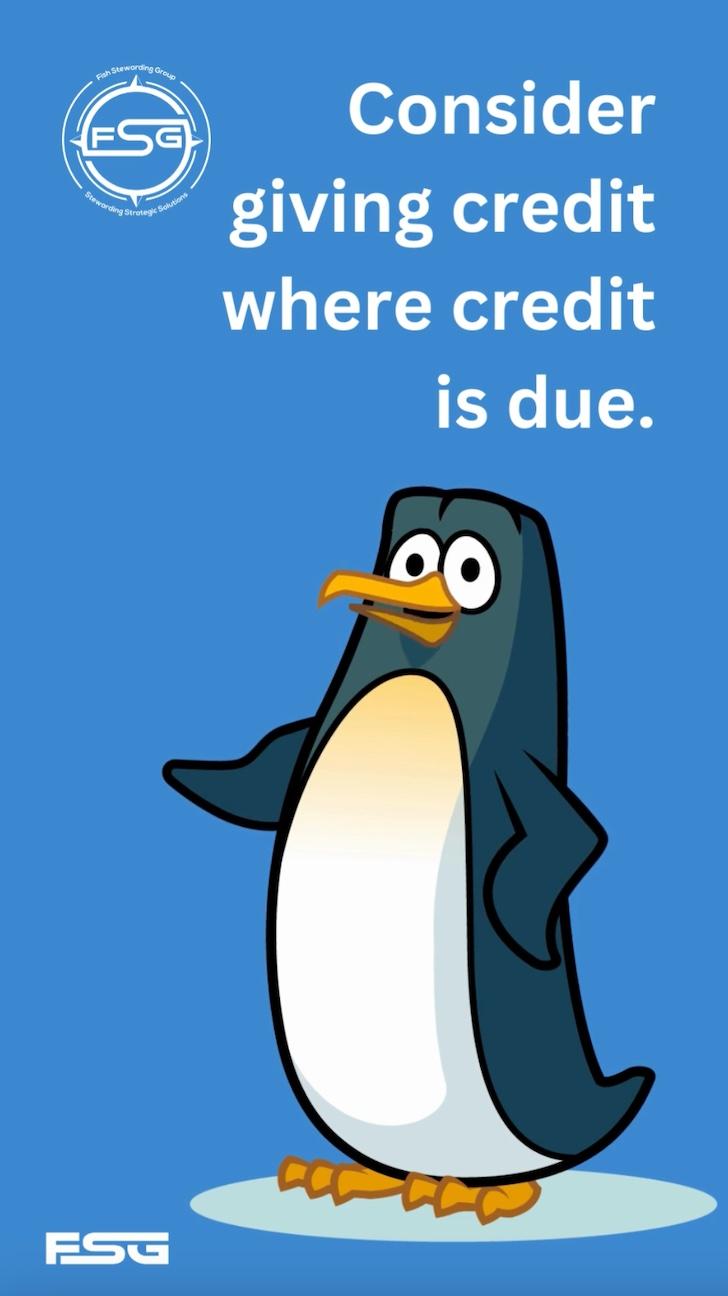 consider giving credit where credit is due, penguin